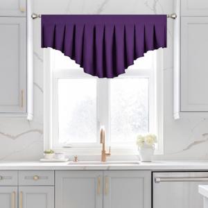 Blackout Valances for Windows Energy Efficient Rod Pocket Curtain Valance for Living Room Kitchen and Bedroom Lavender Purple (39 x 20 Inch, 1 Panel)