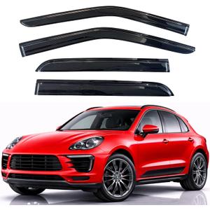 KPY Rain Guards Fit for 2015-2021 Porsche Macan, Out-Channel Window Visors Vent Wind Deflectors 4PC, Car Accessories for 15-21 Macan