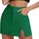 2 x Zando Cargo Skirt High Waisted Cargo Skirts for Women Bodycon Cargo Mini Skirt Denim Skirt Y2K Jean Skirt with Pockets (Green, XL)