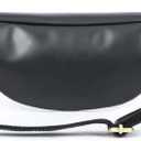 Vintage Genuine Leather Fanny Pack Small Waist Bag Travel Sling Pouch with Adjustable Leather Belt Black