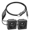 Mini Computer Speaker for Desktop PC 3.5mm TRS Input with Volume Control USB Powered Stereo Hidden Type Small Speakers for PC Laptop Phone Notebook -1.2M/3.9FT 1 Pair