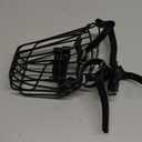 German Shepherd Dog Muzzle Metal Basket for Medium Large Dogs Adjustable Durable Leather Straps Secure Wire Mask for Biting Chewing Barking (Black, L - Size)