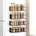 Magnetic Spice Rack For Refrigerator Magnetic Fridge Shelf For Kitchen Spice Organizer Magnetic Shelf For Fridge Space Saving Black 4 Pack