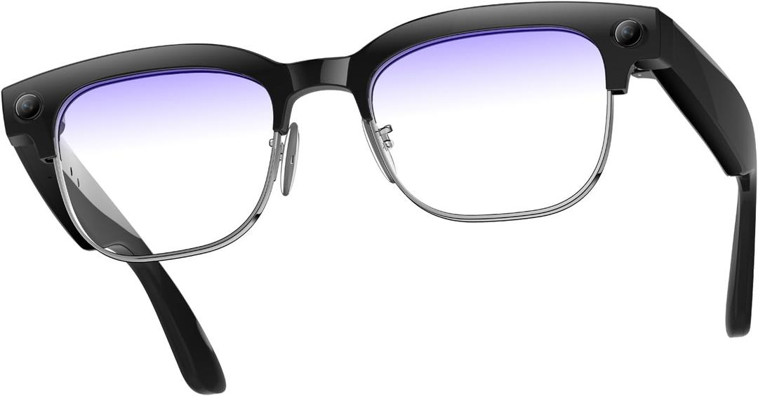 AI Smart Glasses with 8MP Camera, 1080P Anti-Shake Video, ChatGPT AI Assistant, Real-Time Translation, Open-Ear Audio, IP67 Waterproof, Photochromic & Anti-Blue Light Lenses for Men & Women