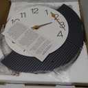 Dankeit Decorative Wall Clock, Silent Non-Ticking Quartz Battery Operated, Large Wall Clock for Living Room, Kitchen Home Bathroom Bedroom Wall Decor, 16x16inch (693-black White)