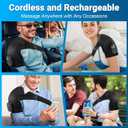 Cordless Shoulder Heating Pad with Massager, Portable Shoulder Massager Wrap with 6 Timer & 3 Vibration with 6 Heat & Timer Modes Warmer for Men Women