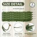 TQRR 4Pcs 9FT Norfolk Pine Garlands, Realistic Greenery Christmas Garland