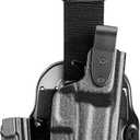 Tactical Level II G17 Drop Leg Holster with Single Mag Pouch for Glock 17/19 Gen3-5, 22/23/31/32 Gen3-4, 19X/44/45  Kydex Thigh Holster Adjustable Right-Hand Draw