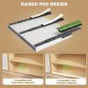Seinloes 2 Pack Pull Out Cabinet Organizer With Raising Pad for Framed Cabinets, Expandable Width (15"-25") and Depth (17"-24"), 3 Slide Rails Slide Out Drawers with Handle, No-Drill Roll Out Shelf, White