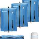 YEEKORO Vacuum Bag for Travel, Professional IPX8 Waterproof Reusable Vacuum Compression Bags for Travel Suitcases, Durable Space Saver Bag(3 PACK,With Pump) (Blue)