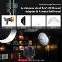 SMALLRIG RA-S200 Light Stand for Photography, 78.7" / 6.6ft / 200cm, Black, Aluminum Alloy, Supports up to 4kg, Compatible with Reflectors, Softboxes, Studio Lights, Umbrellas, Ring Light