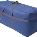 Blue Large Duffel Bag for Traveling - Heavy-Duty 600D Polyester, Waterproof with Reinforced Handles, Holds 100 lbs - Premium Quality Duffle Bag Perfect for Travel & Storage - 42" x 16" x 20" Inches