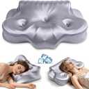 ANYNEST Neck Pillow for Sleeping, Cervical Neck Pillow with 3-Hole Design, Memory Foam Pillow for Side Sleepers, Sleep Pillow for Neck Pain Relief, Gray (1, Gray)