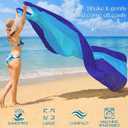 BYDOLL Beach Blanket 78''81'' 4-7 Adults Oversized Lightweight Waterproof Sandproof Beach Blanket Large Picnic Mat for Travel Camping Hiking Picnic(78" X 81", Blue-Mixed)