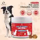Premium Glucosamine Chewable for Dogs - Hip & Joint Supplement Dog Chews with Chondroitin MSM Omega-3 Support Mobiltiy and Joint Pain Comfort Improve Flexibility, Beef Flavor 100 Soft Treats