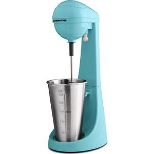 OVENTE Classic Milkshake Maker Machine with 2 Speed Setting, Safety Lock & 15.2 Ounce Stainless Steel Mixing Cup & Rod, Electric Drink Mixer Ideal for Malted Milk, Protein Shakes & More, Blue MS2070BL