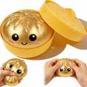 Glitter Dumpling, Glitter Dumpling Squishy Box, Dumplings Squishy, Anxiety Relief Fidget, Soft Squeeze Decompression Dough (Yellow)