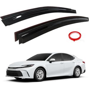 AUXKO Window Rain Guards for Toyota Camry LE XE XLE XSE 2025 2026 - Tape-On Shatterproof Sun Smoke Guard Vent Visor with 3M Double Side Tape | Side Wind Deflectors Accessories for Camry Car Window (Black)