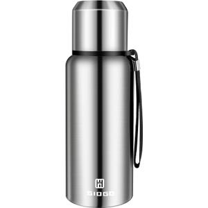 Insulated Vacuum Thermo Bottle 500ml/16.9 Oz With Cup Stainless Steel Coffee Bottles For Hot And Cold Drink Water Fask (Silver,500ml)