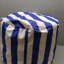 icon Milano Bean Bag Pouffe, Kyoto Stripe Blue, Woven Fabric, Large Pouffe Footstool with Filling Included, Footrest, Bedroom, Living Room, Living Room Furniture