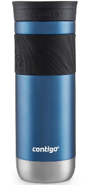 Contigo SNAPSEAL Insulated Stainless Steel Travel Mug with Grip 20oz. Blue Corn Transparent Satin 