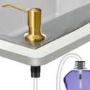 Soap Dispenser for Kitchen Sink, Built in Sink Soap Dispenser, Sink Soap Dispenser, 51" Extension Tube Connects Directly to Dish Soap Container, No Need to Fill Little Bottle Again (Gold)