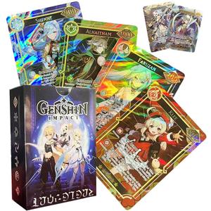 60PCS TCG Deck Cards,55PCS Ultra Rare Card and 5Pcs Random UTR with Gilded Text English Version TCG Collection Kamisato Ayaka ZhongLI, Collectible,Best Gift for Kids and Adult