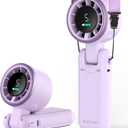 PlayHot Portable Handheld Turbo Fan, 5-Speed Personal Fans, 5000mAh Rechargeable Fans Up to 12 Hours, Weight only 0.6lb Small Fan, Hand/Neck/Desk Fan 3 IN 1, Beach Vacation Essentials(Purple)