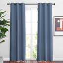 NICETOWN Stone Blue Blackout Curtains for Living Room - Window Treatment Energy Saving Thermal Insulated Room Darkening Solid Grommet Panels for Bedroom (2 Panels, W37 x L84)