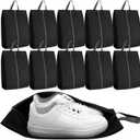 Shoe Bags - 10 Pack Large Capacity Dustproof Shoe Storage Bag with Sturdy Zipper Closure, Portable Travel Packing Bag for Men and Women, Black