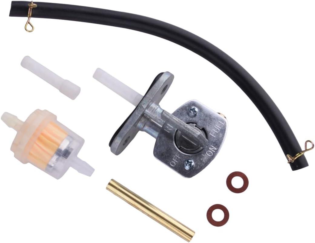 1Set Gasoline Tap Fuel Valve Filter Kits Compatible for Suzuki DR200 DR250 DR350 DR350S DR650S DR650SE
