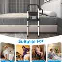Bed Rails for Elderly Adults Safety Duty Dual Handle, Adjustable Height, Night Light and Pocket, Suitable for King/Queen/Double/Twin beds - White, Standard