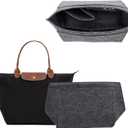Bag Organizer Insert for Tote Bag, Felt Purse Organizer Handbag Backpack Compatible with Longchamp, Le Pliage, LV, Coach (Grey)