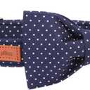 Lionet Paws Boy Dog Collar with Bowtie, Comfortable Adjustable Cute Navy Blue Bow Tie Collar for Male Dogs Gift, XLarge, Neck 16-26 inches