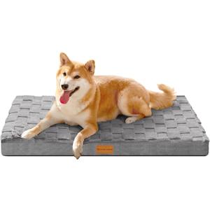 Patas Lague Orthopedic Dog Bed for Large Dogs, Waterproof Soft Warm Comfortable Egg Crate Foam Medium Pet Beds Mat with Removable Washable Cover and Nonskid Bottom, 36''X24'' Grey