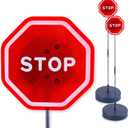 Andalus Brands Flashing LED Stop Sign Garage Parking Assistant System | Bumper Sensor,Red (2 Pack)
