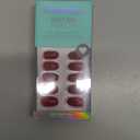 BTArtbox Press On Nails Short - Valentines Red Press on Nails Short Oval Nails Fake Nail with Nail Glue, Fit Perfectly, Reusable Glue On Nails in 16 Sizes, Cardinal