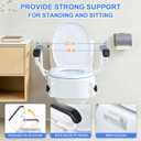 Raised Toilet Seat with Handles, 3 Heights (2/3.5/5 inch) Adjustable, Toilet Seat Riser for Seniors After Hip/Knee Surgery, 300lbs, Fits Round Toilet, with Lid, White | Adjustable Height