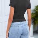 Abardsion Women Slim Fit Basic Tees Casual Short Sleeve V Neck Summer T Shirts Tops, XL