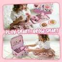 Floral Tea Party Set for Little Girls Ages 3-6, 15-Piece Pretend Play Kitchen Toys with Teapot, Cups, Plates & Storage Case, Princess Gift Set (Pink)