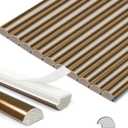 STICKGOO 9-Pack Tile Edge Trim, 12" Wall Molding Trim for Peel and Stick Backsplash Tile, Copper Tile Edge Decorative Liner Comes with 12 Pieces Strong Double-Sided Tape