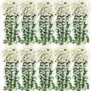 10 Pack 10 Pack Artificial Hanging Flowers Garland Arch Flowers for Wedding Ceremony Wall Home Floral Party Garden Outdoor Decoration (White)
