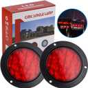 LIGBT 4 Inch Red Led Round Trailer Tail Lights 4" led trailer stop brake turn tail lights 16 LED Waterproof led trailer lights for Boat Truck RV