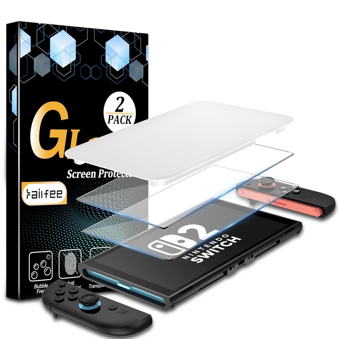 Tempered Glass Screen Protector [Automatic alignment, dust-free installation chamber] designed for Nintendo Switch 2 (2025) - 2 Pack-25-Second Install
