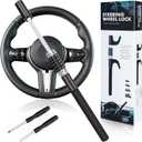 5 Digital Combination Car Steering Wheel Lock, LAMA Password Code Steering Lock, Retractable Keyless Heavy Duty Steering Wheel Lock, Universal Anti-Theft Car Steering Fit for Cars, Trucks, Vans, SUV