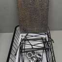 SAYZH Fruit Basket Kitchen Pantry Organizers and Storage - Wooden Top Table, Stackable Metal Wire Basket Stand Cart for Fruit Vegetable Snacks Onion Potato Organization, Black