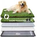 HQ4us Dog Grass Pad with Tray Extra Large 4534 Dog Litter Box Toilet with 2Artificial Grass for Dogs with Hemmed Edge, Pee Pads for Dogs, Realistic, Less Stink, Potty for Balcony