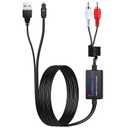 CAMWAY Digital to Analog Audio Converter,Optical to RCA Converter,SPDIF to RCA,192kHz DAC Converters 5.7 ft Audio Cable,Optical Toslink to RCAAudio Adapter