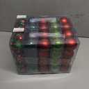 2 x 40PCS 2.36" Christmas Balls Ornaments, Plastic Christmas Tree Ornaments, Holiday Baubles, Hanging Decorations for Xmas Trees Holiday Party, Red Green Baubles