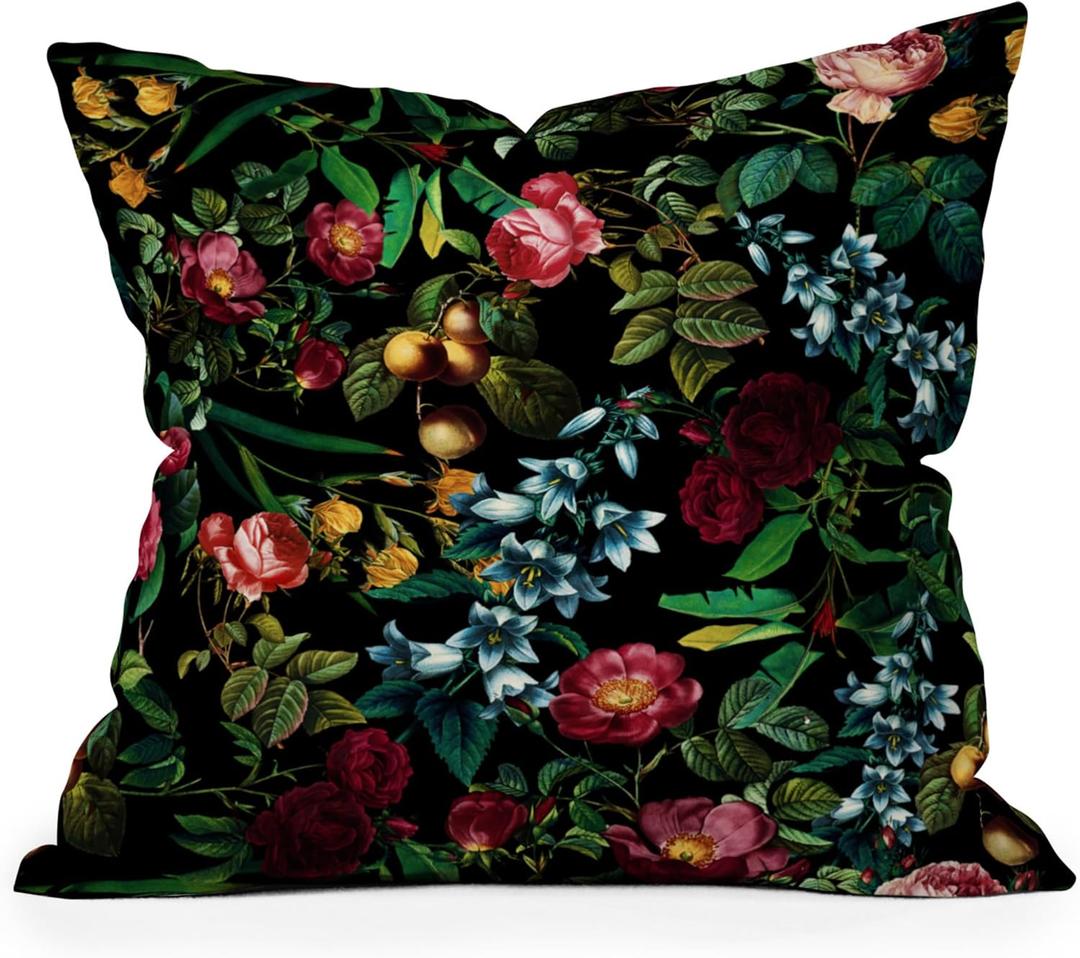 Society6 Floral Jungle Throw Pillow Insert-Home Decor by Burcu Korkmazyurek, 16" x 16"